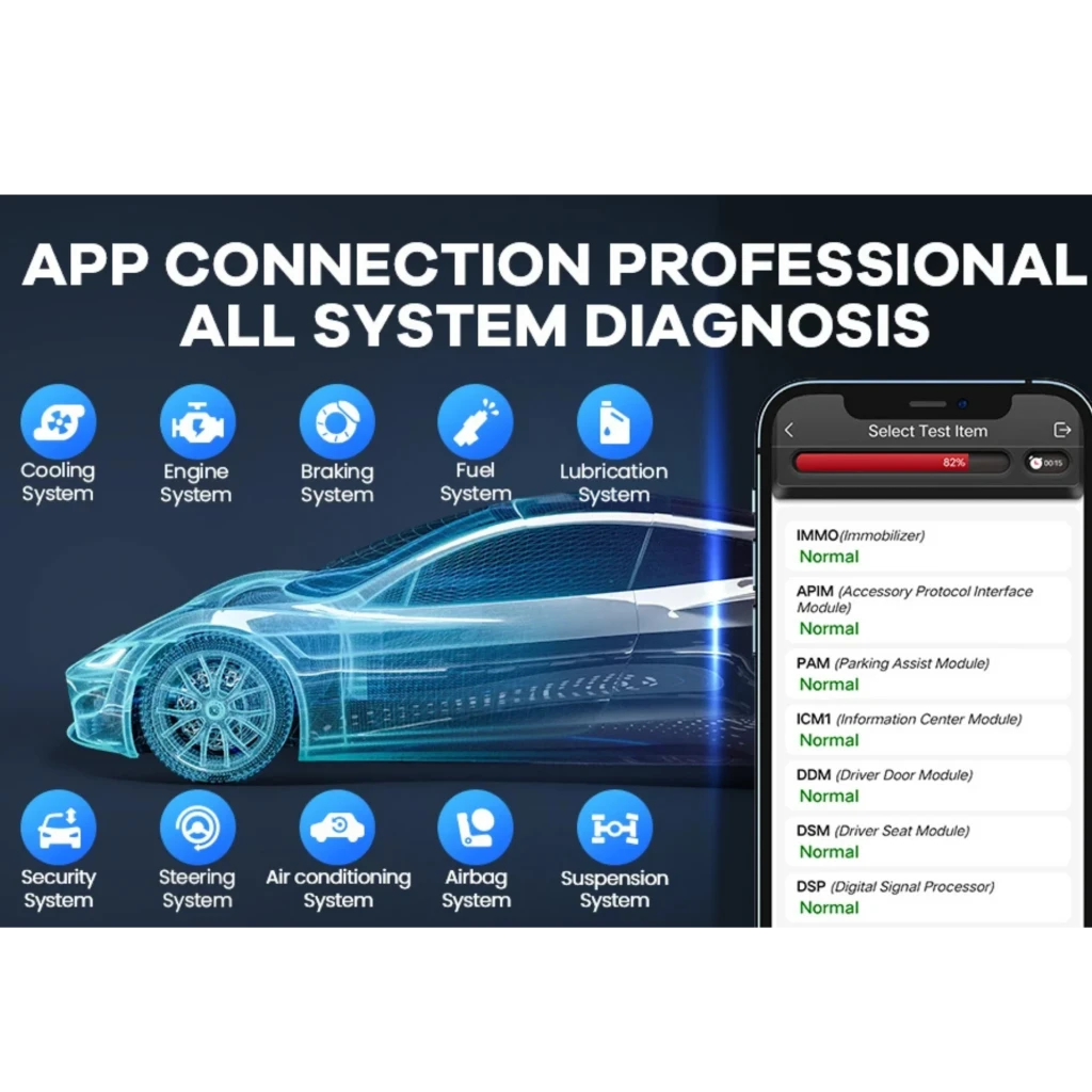 Mucar BT200 Escáner de Diagnosis OBD2 Multimarca con app, diagnóstico completo de sistemas: motor, frenos, ABS, airbag, dirección y más en smartphone
