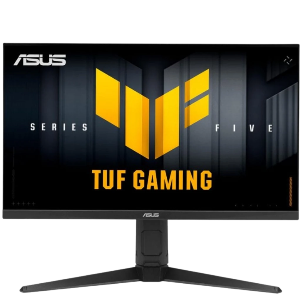 ASUS TUF Gaming VG27AQL5A, monitor 27 pulgadas QHD 2560x1440, panel Fast IPS, 210 Hz, biseles finos, logotipo TUF amarillo, base en V negra ajustable