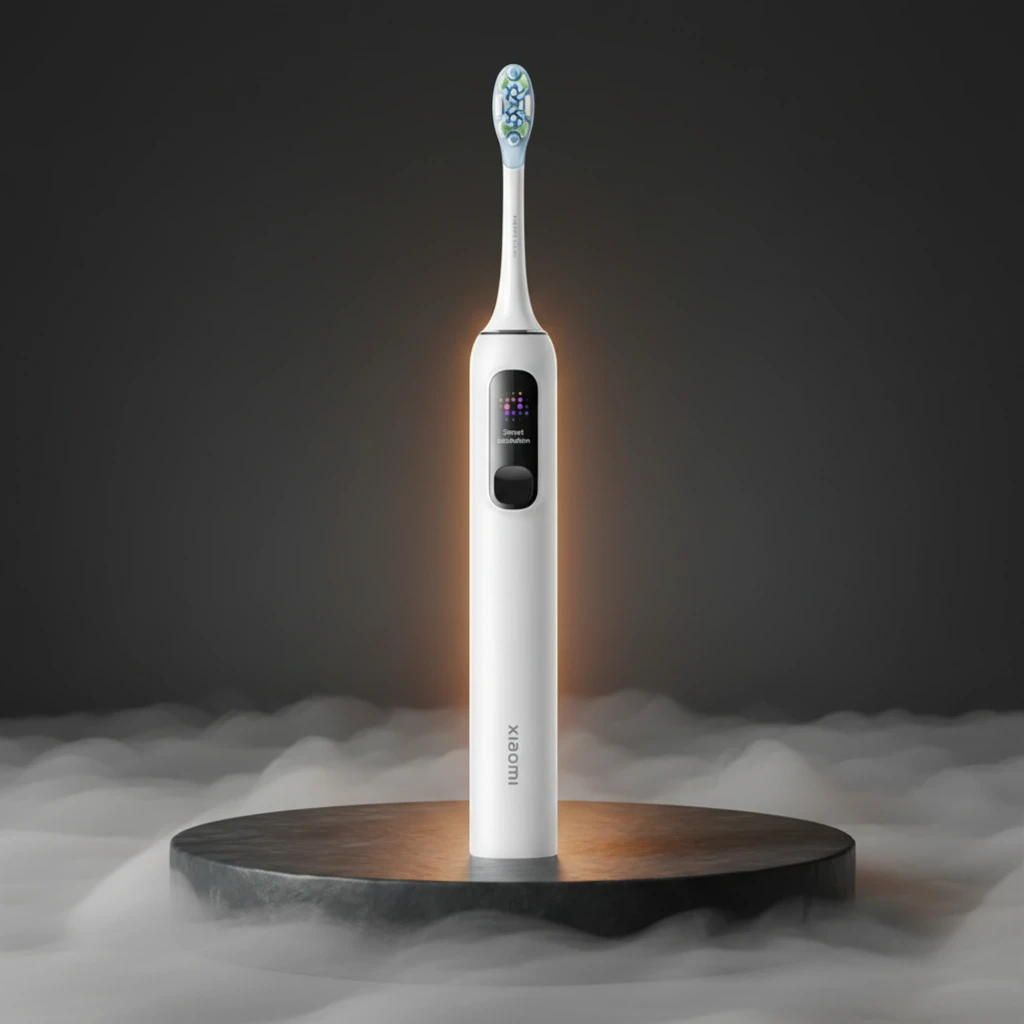 Cepillo Eléctrico Xiaomi Mijia Smart Servo-oscillation Pro Blanco con pantalla a color, cuerpo cilíndrico minimalista y cabezal compacto de cerdas multicolor