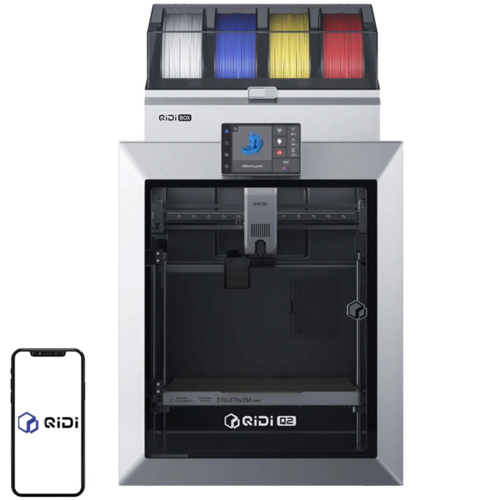 QIDI Tech Q2 Combo Impresora 3D FDM con carcasa cerrada, pantalla táctil central, bobinero superior para varios filamentos y volumen 270 × 270 × 256 mm