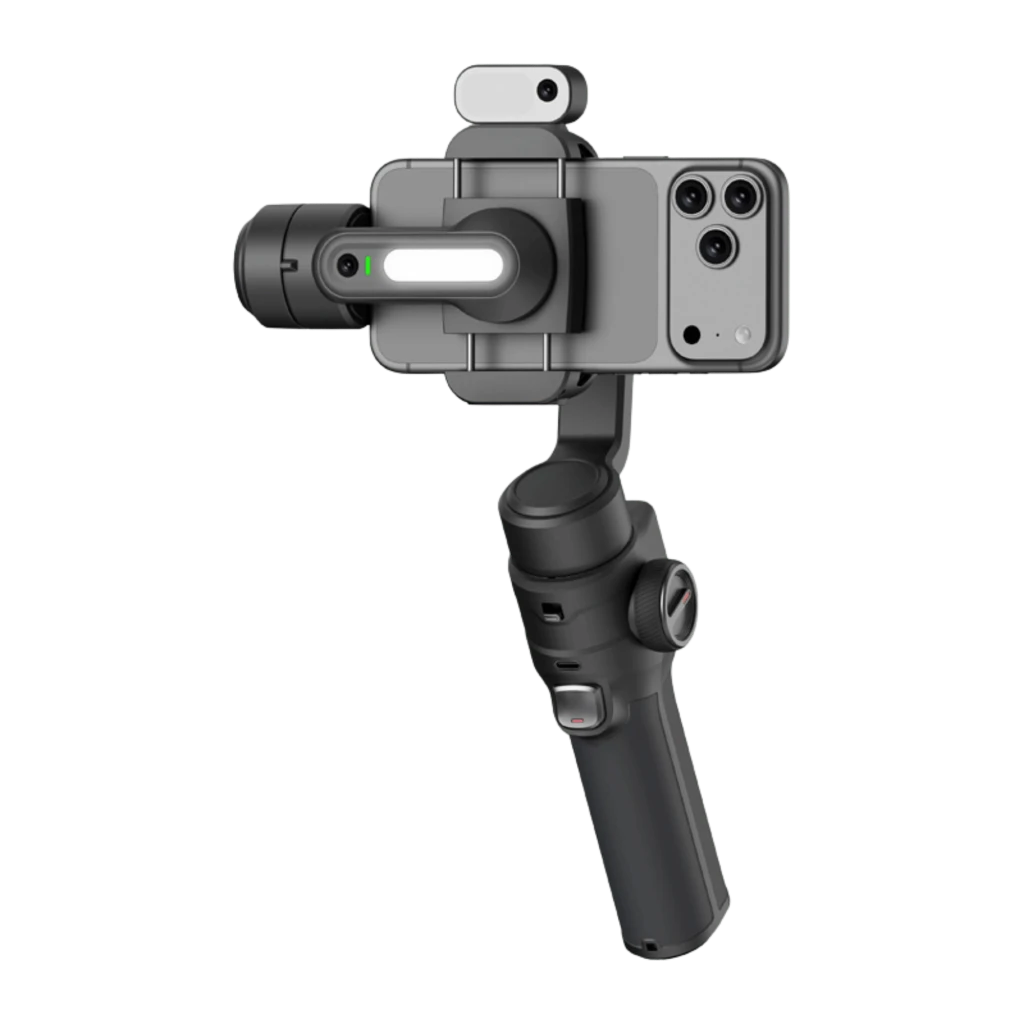 AOCHUAN S3 Gimbal con sensor AI 360° y pantalla táctil, estabilizador de 3 ejes para smartphone. Brazo motorizado, luz frontal y soporte robusto antitemblores