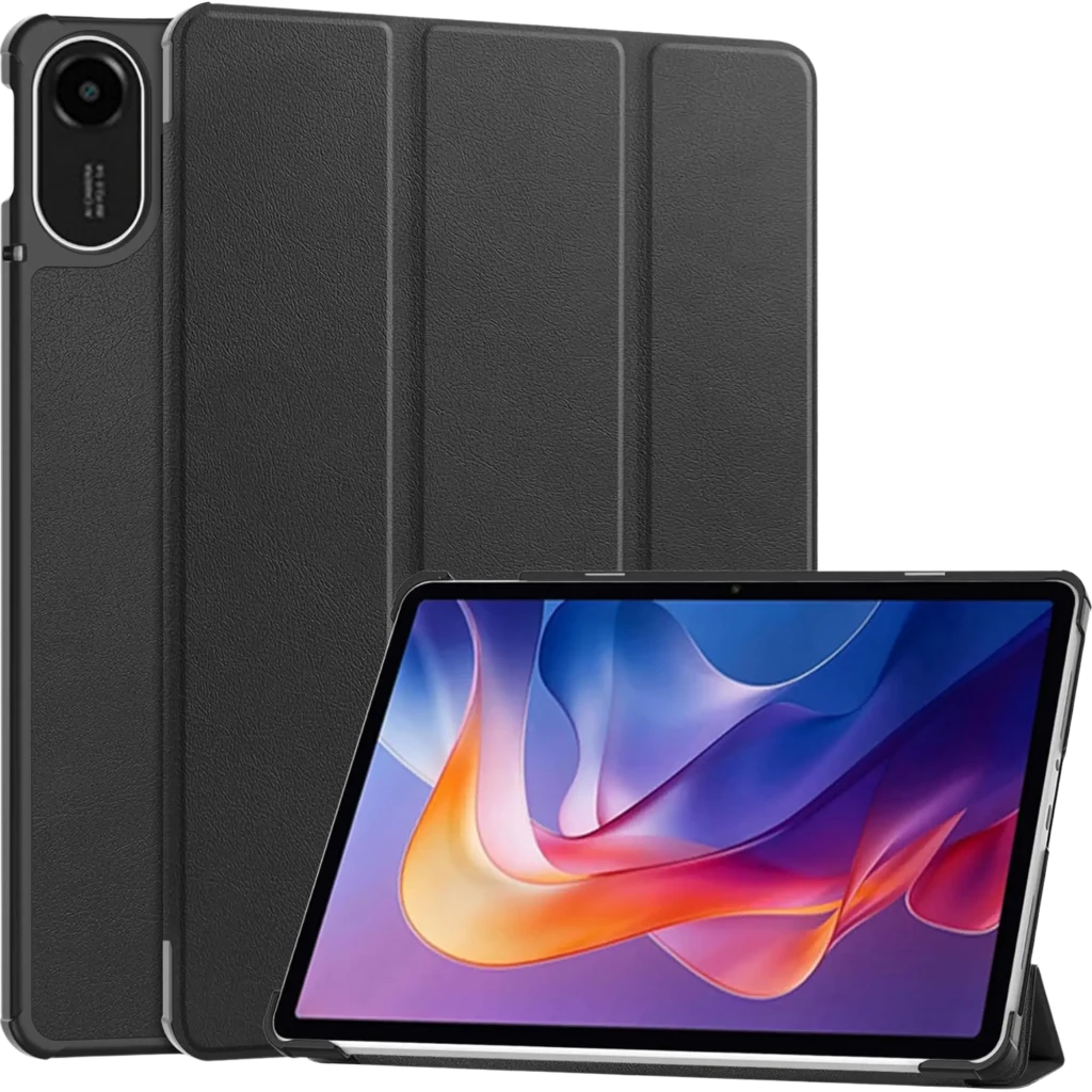 Funda Ultra Slim para Redmi Pad 2 9.7 WiFi 4G en color negro, diseño plegable tipo tríptico, acabado texturizado, soporte ajustable y protección de bordes