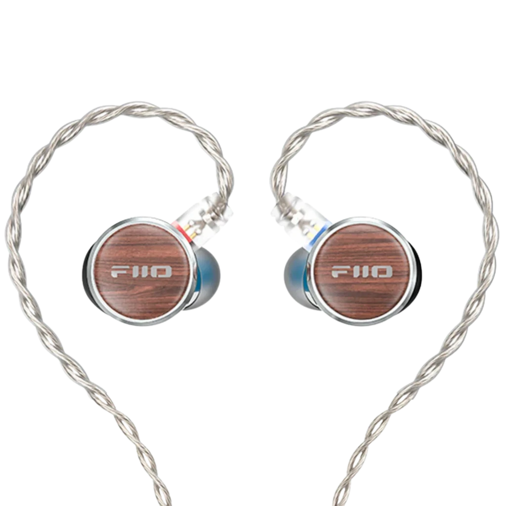 Auriculares FiiO FP3 Planar 14,5 mm 36 Ω en madera Black Walnut con tapas de nogal, carcasa metálica y cable trenzado plateado con conectores MMCX