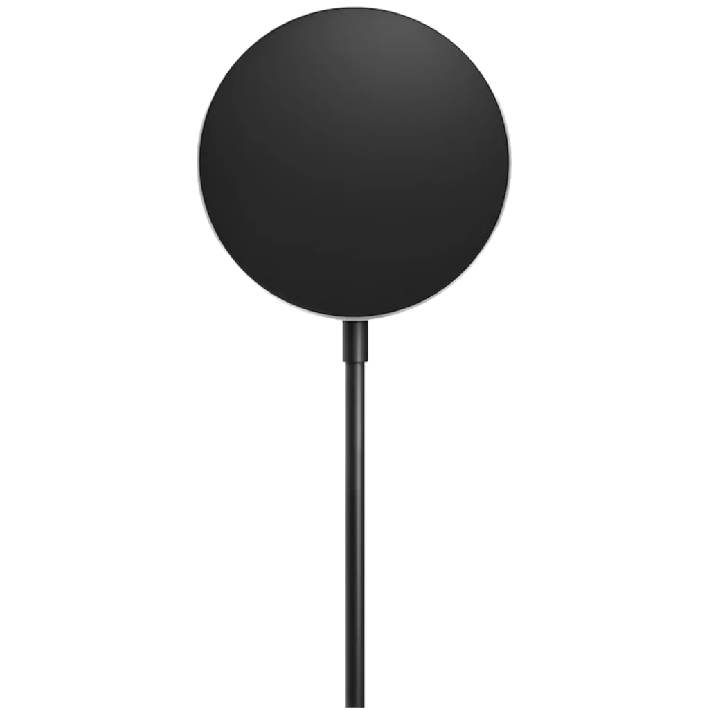 Samsung GP-PWU025WIABW Chargeur sans fil Qi2 15 W Noir avec tête ronde magnétique noire et câble fin, design minimaliste pour charge rapide et stable