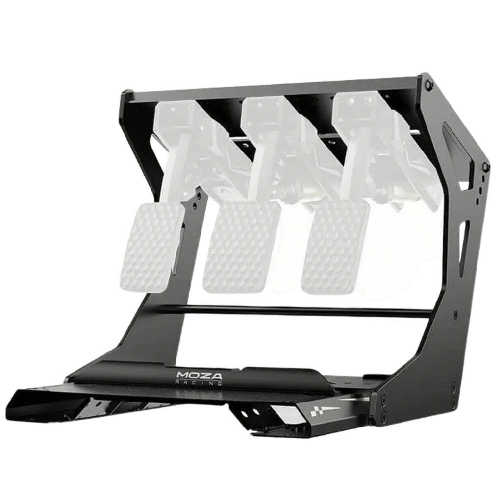 Kit d inversion des pédales CRP2 MOZA en acier robuste, cadre noir angulaire, support incliné, plaques texturées, montage solide pour simulateur de course