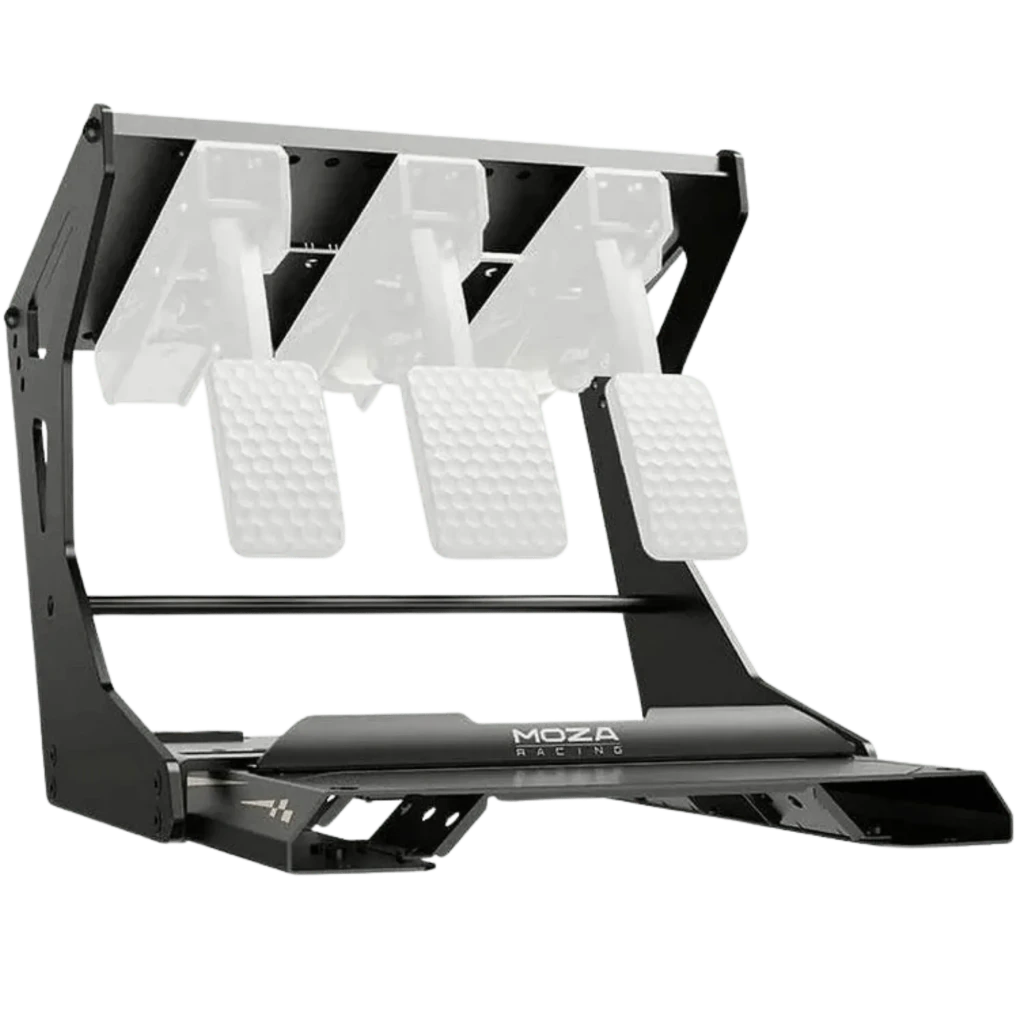 Kit d inversion des pédales CRP2 MOZA en acier robuste, support noir avec trois pédales texturées inversées, structure stable pour simulation de course
