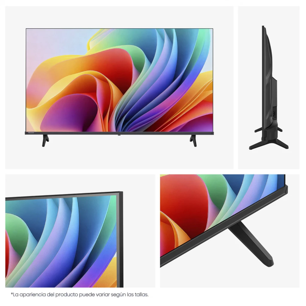 Hisense 40A4S Smart TV QLED 40 pulgadas Full HD en negro, biseles delgados, peana doble en V, panel con colores vivos y detalle nítido en primeros planos