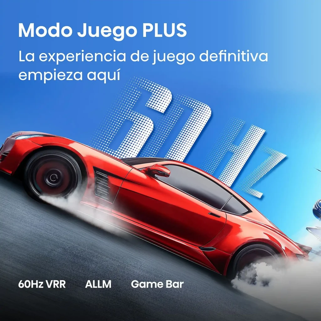 Hisense 43E79S Smart TV QLED 43 pulgadas 4K Ultra HD con Modo Juego PLUS, 60Hz VRR, ALLM y Game Bar; colores vivos y movimiento fluido para gaming