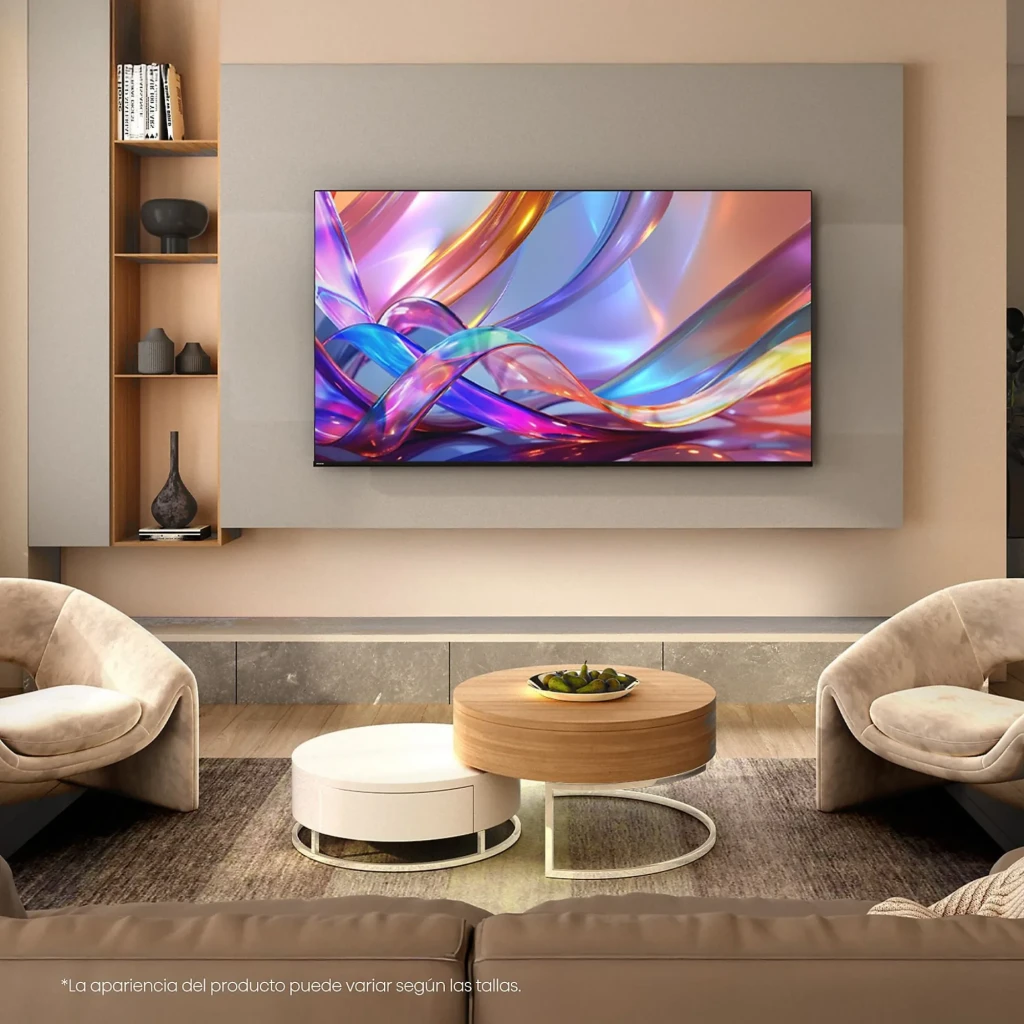Hisense 43E79S Smart TV QLED 43 pulgadas 4K Ultra HD con pantalla casi sin bordes, colores vibrantes, alto contraste y diseño delgado para pared
