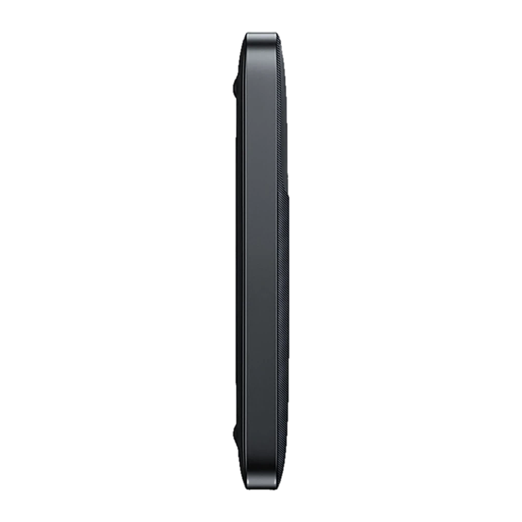 Profil latéral fin et plat en noir mat avec texture antidérapante, bords arrondis et design mince de la Batterie externe Baseus Blade H1 Lite 20 000 mAh 100 W