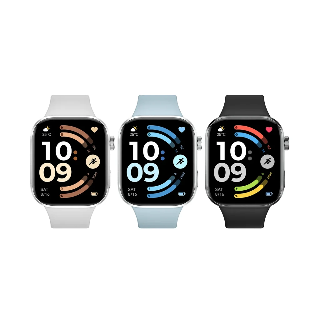 Reloj inteligente Xiaomi Redmi Watch 6 gris con pantalla AMOLED 2.07, bordes curvos, correas intercambiables, carátulas coloridas y cuerpo resistente 5 ATM