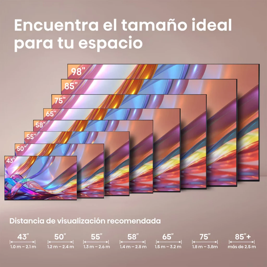 Hisense 43Q7S Smart TV QLED 43 pulgadas 4K, marco delgado negro, pantalla brillante con colores vivos, ideal para salas pequeñas y medianas