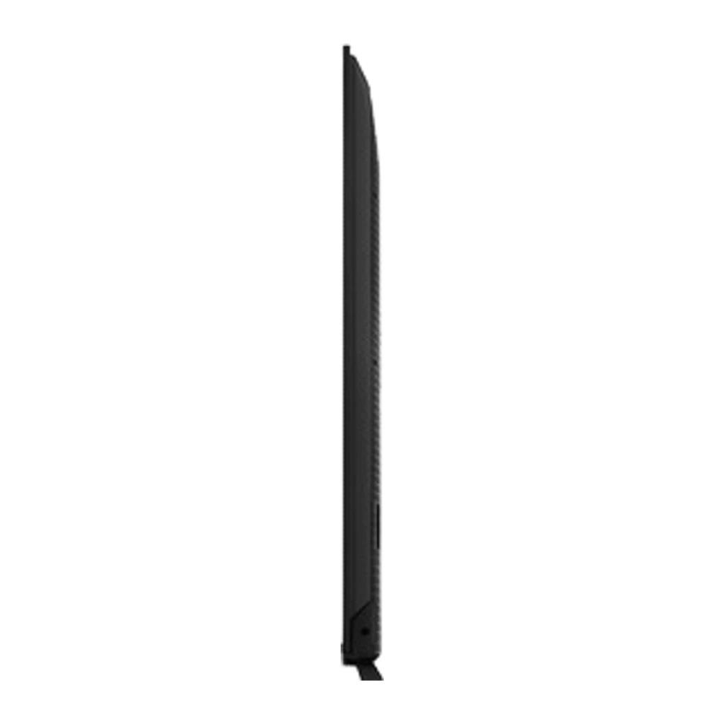 Perfil lateral ultradelgado del Televisor Hisense 50E8S 50 pulgadas Mini LED 144Hz 4K Smart TV, marco fino y diseño minimalista en color negro