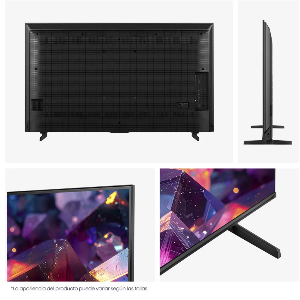 Hisense 65E7S PRO Smart TV QLED 65 pulgadas 4K negro; biseles delgados, peana en V, perfil ultrafino y panel con colores vibrantes y alto detalle