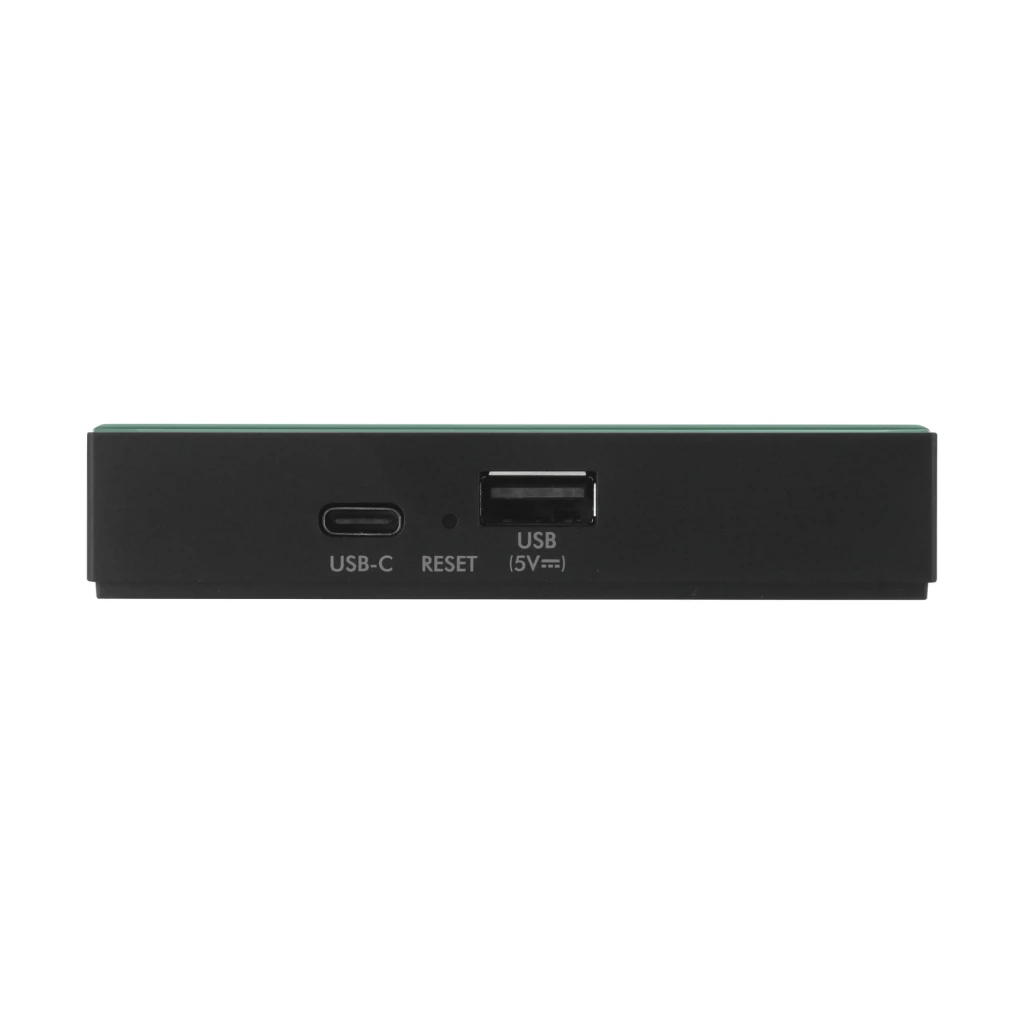 UGOOS SK4 Pro S905X5M-K frontal con puertos USB-C y USB 5V, botón reset visible. Caja Android TV 4K con Dolby Vision, Atmos y Widevine L1