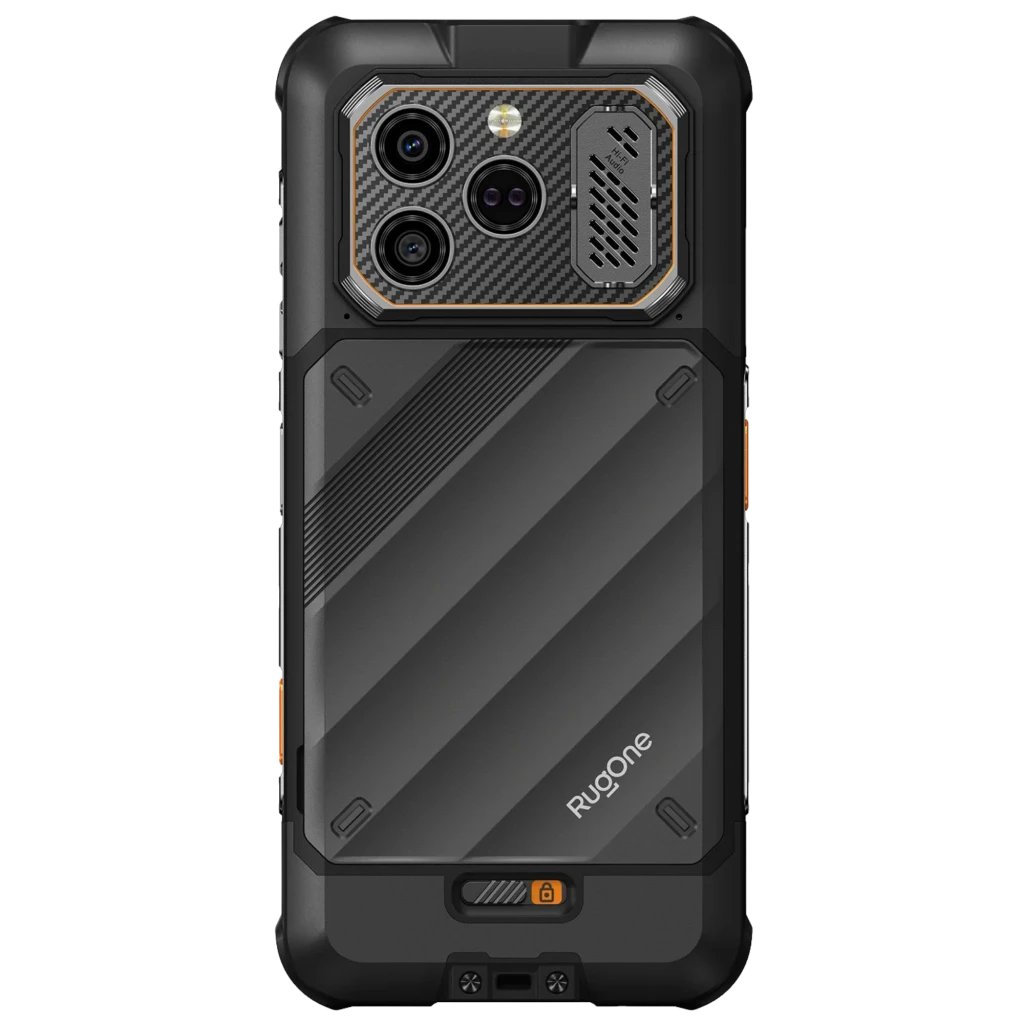 Ulefone RugOne Xever 8 128 GB Negro IP68 8 GB con carcasa reforzada, trasera texturizada, módulo de cámara triple con marco metálico y detalles naranjas