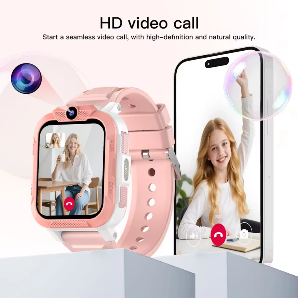 Blackview Z40 Pro Smartwatch Infantil 4G GPS Videollamada IP68 Azul con pantalla cuadrada, correa de silicona, cámara frontal y botones laterales