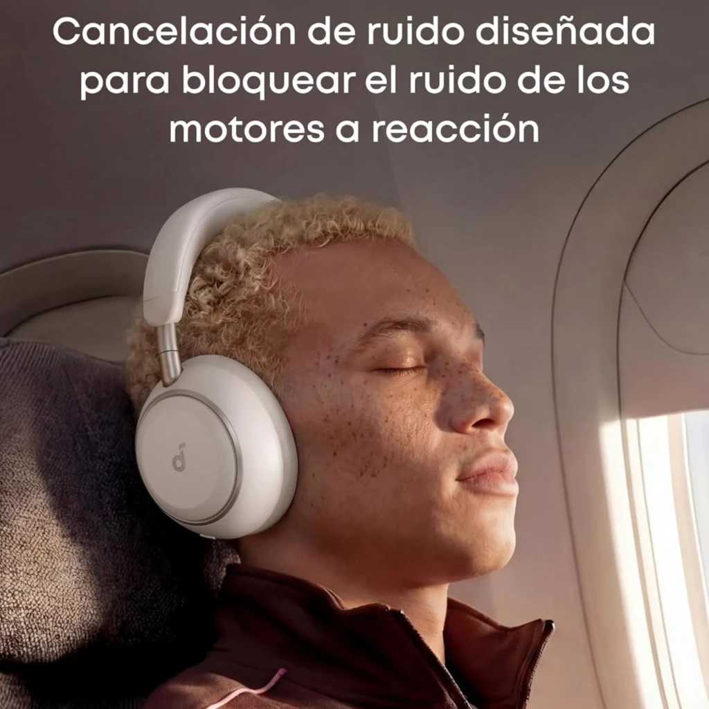Soundcore Space 2 Bluetooth ANC Hi-Res 70 h Black, auriculares over-ear negros con diadema acolchada y copas grandes, diseño moderno y cómodo para viajes