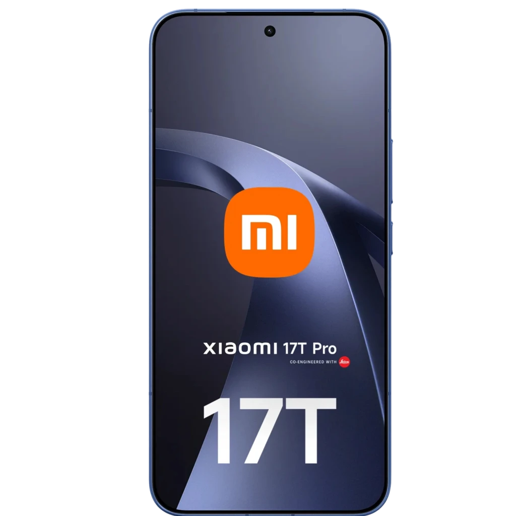 Xiaomi 17T Pro 5G azul con pantalla AMOLED de 6,83 pulgadas, frontal casi sin bordes, cámara frontal en orificio central y almacenamiento de 512 GB, 12 GB RAM