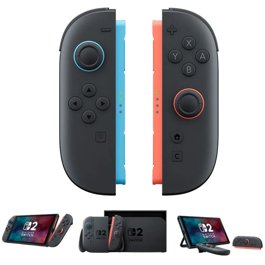 Magnetic Set S2 Mando Inalámbrico compatible con Switch 2 en lavanda y turquesa, dos módulos magnéticos con joysticks, botones ABXY y luces LED de estado