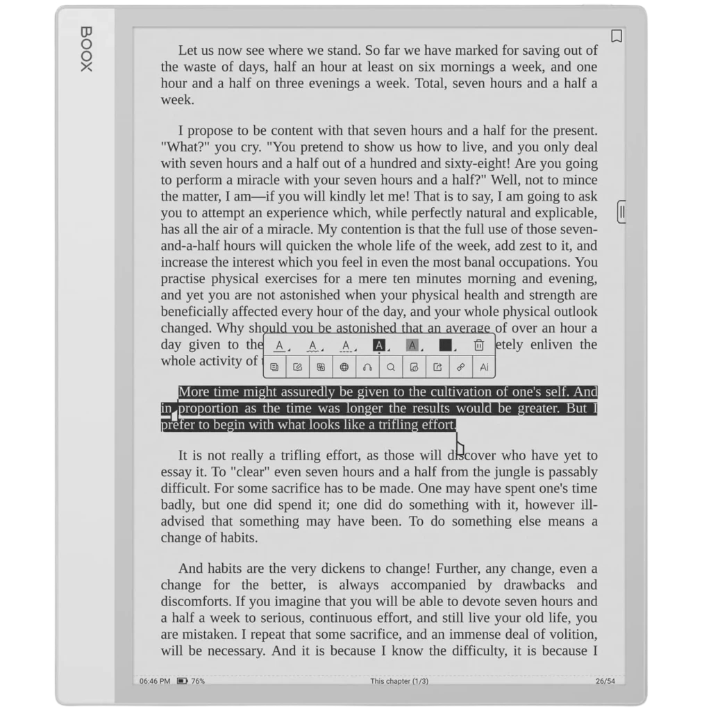 ONYX BOOX Note Max eReader 13,3" con pantalla E Ink Carta 1300, cuerpo gris, biseles delgados, interfaz táctil con selección de texto y controles en pantalla
