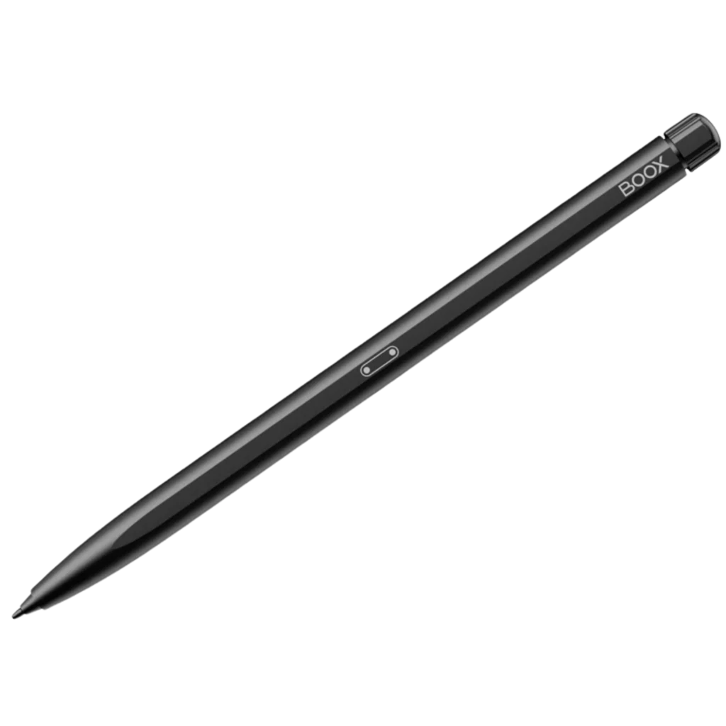 Lápiz táctil ONYX BOOX Pen2 Pro negro, cuerpo metálico delgado, clip superior y botón lateral; punta fina para precisión en tablets BOOX ePaper