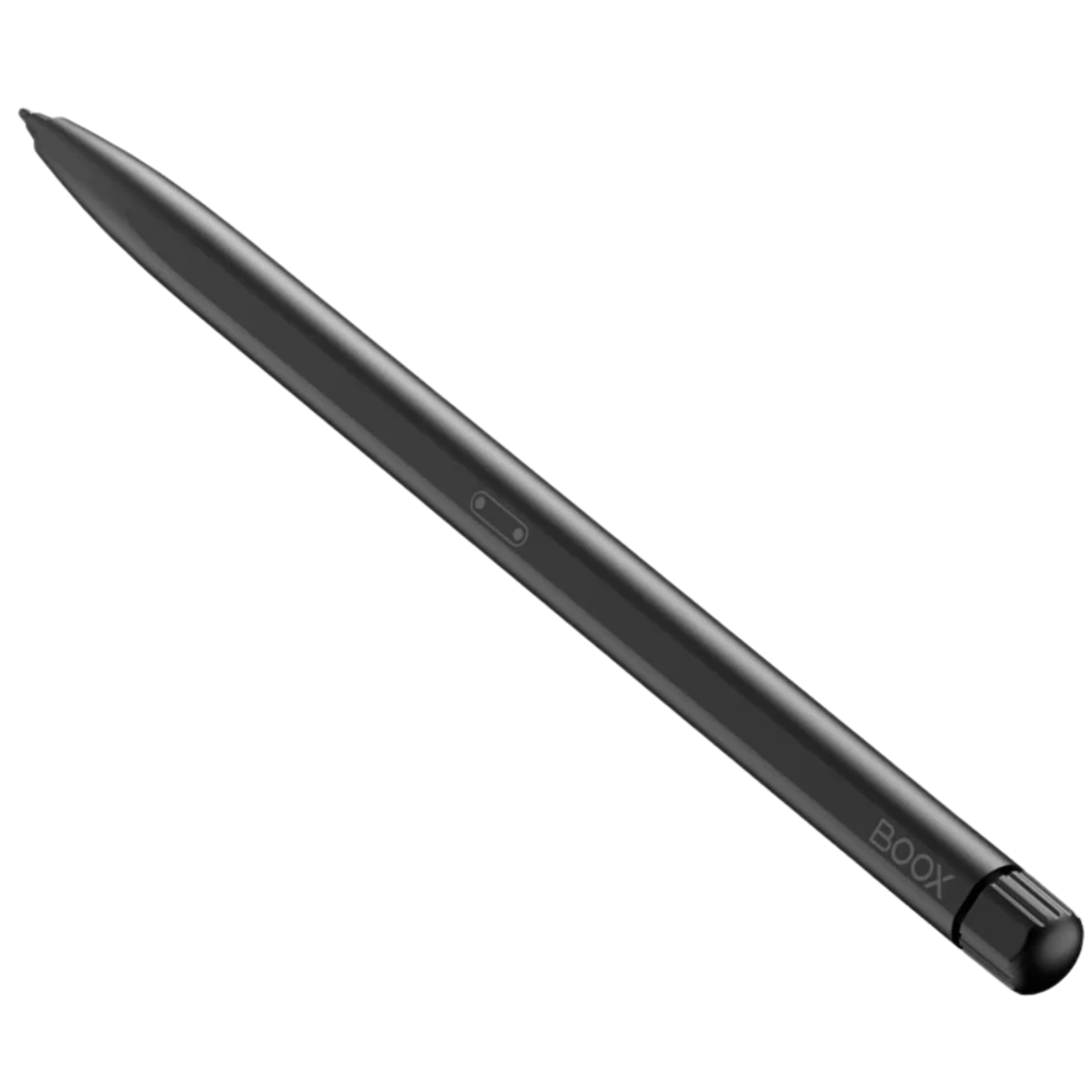 ONYX BOOX Pen2 Pro Stylus Tablets BOOX ePaper en color negro, cuerpo metálico delgado, botón lateral, punta fina precisa y tapa magnética con logo BOOX