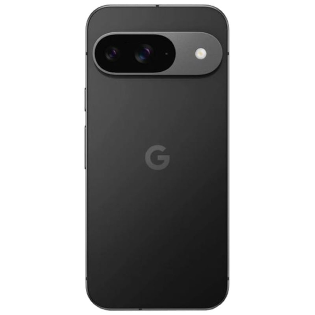Google Pixel 9 5G 128GB Obsidiana recondicionado em excelente condição, traseira preta fosca com logotipo G e módulo de câmera dupla com flash