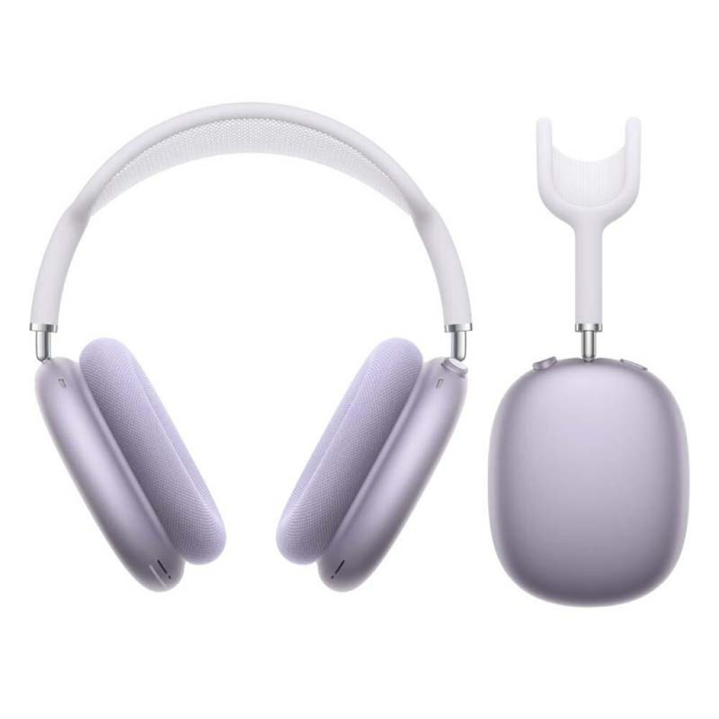 Apple Airpods Max Púrpura USB-C Renovado Estado Premium con diadema acolchada blanca, almohadillas over-ear lavanda y funda rígida a juego