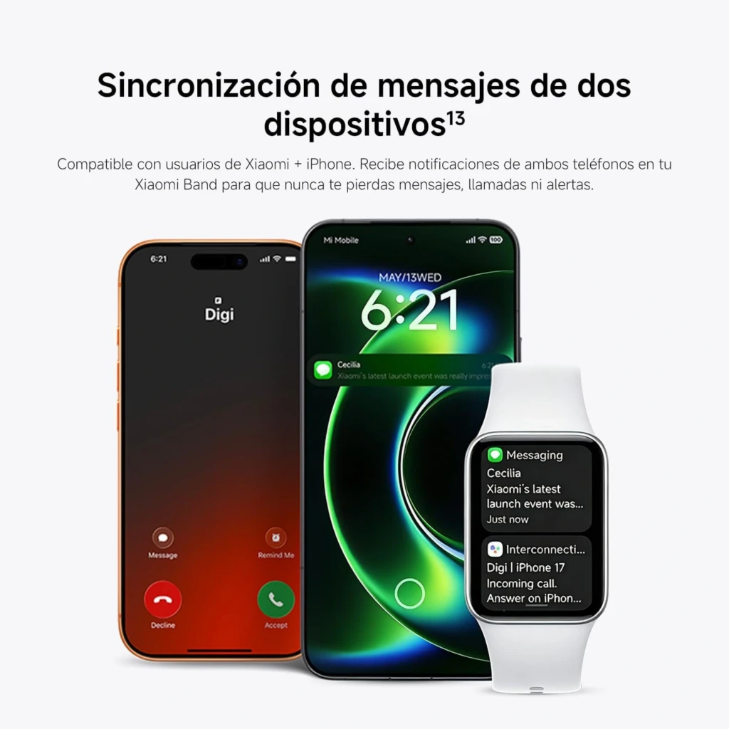 Xiaomi Smart Band 10 Pro NFC negra con pantalla AMOLED 1,74, interfaz de notificaciones, iconos de llamadas y mensajes, correa deportiva ajustable