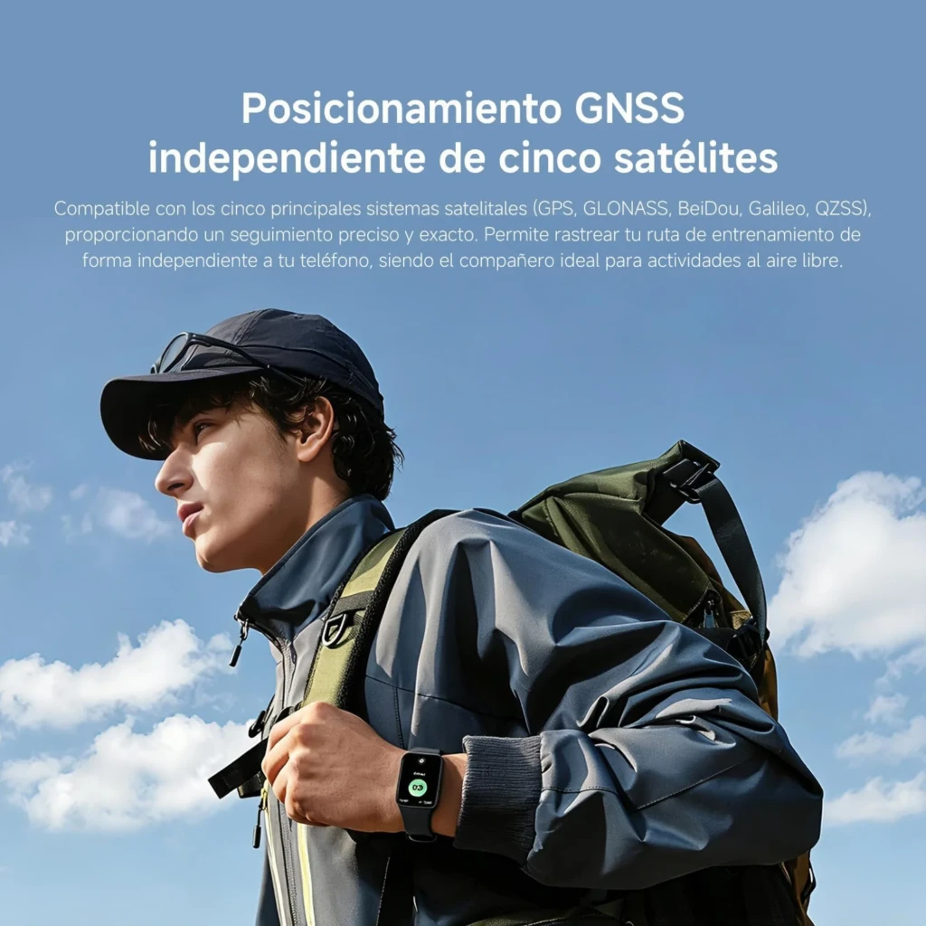 Xiaomi Smart Band 10 Pro NFC en negro con pantalla AMOLED 1,74, correa deportiva y GPS GNSS; muestra ruta y métricas en muñeca, ideal para actividades al
