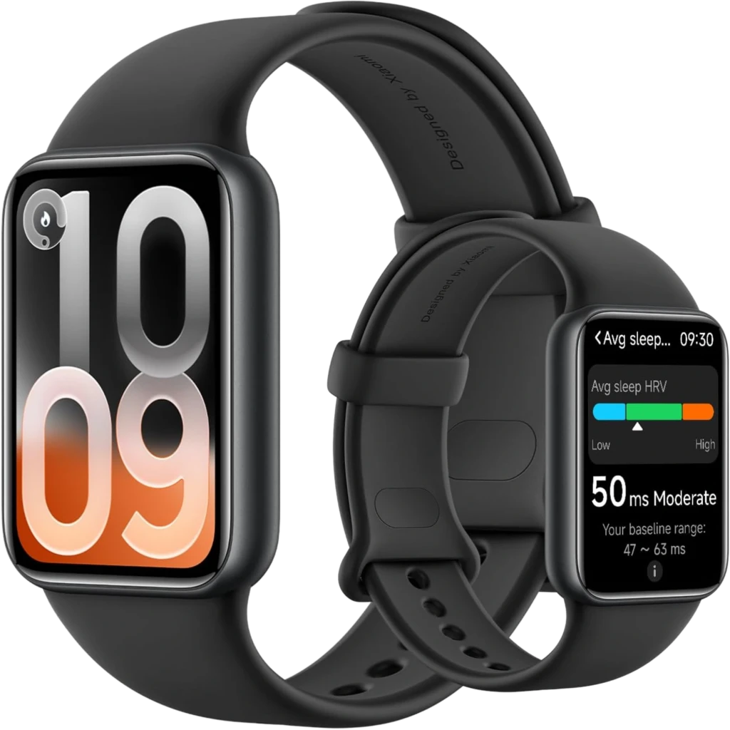 Xiaomi Smart Band 10 Pro preta com ecrã AMOLED 1,74, mostrador grande, pulseira de silicone, monitorização de sono e HRV, visor de métricas coloridas