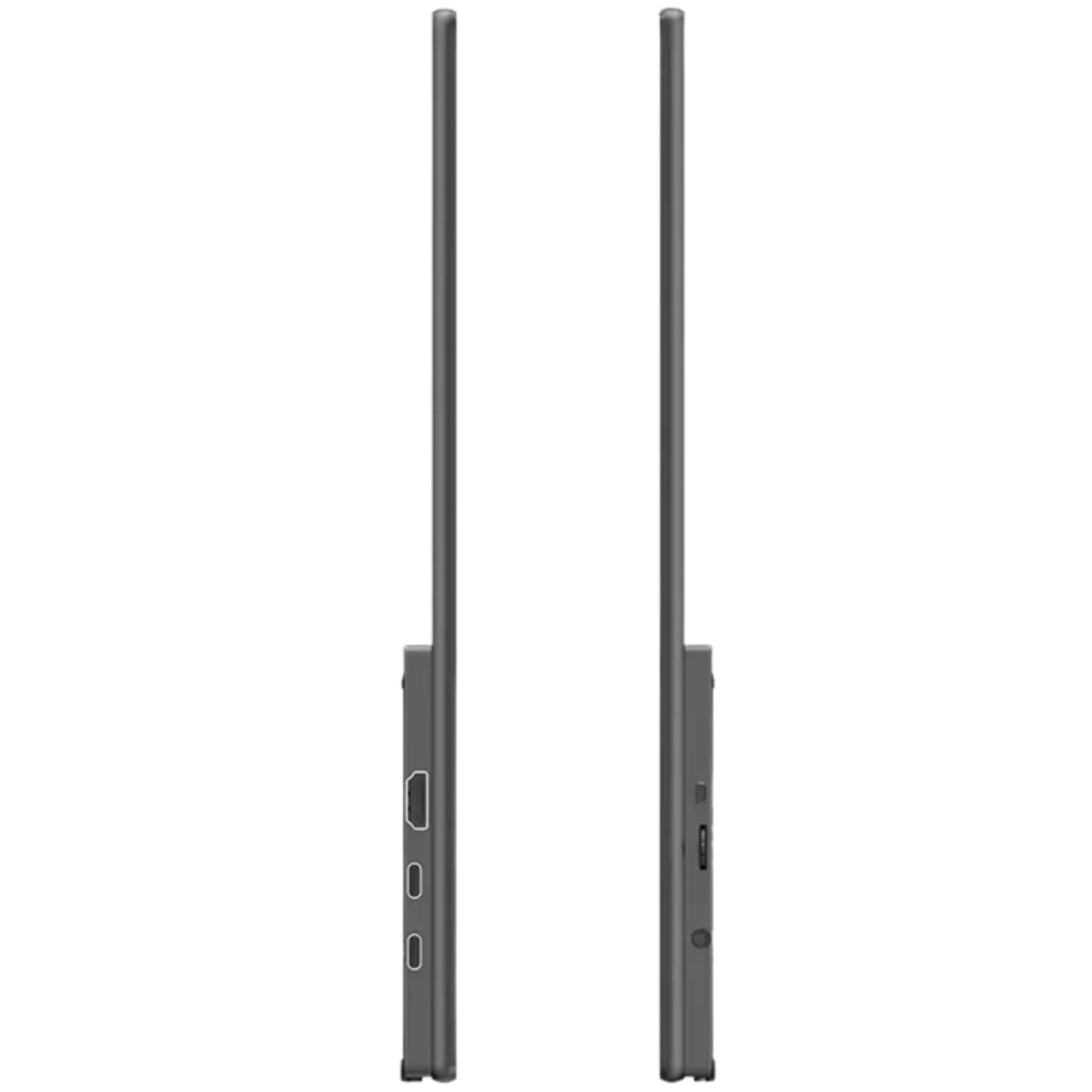 Perfil lateral ultrafino con puertos USB y HDMI del Uperfect UMax21 Monitor 21,5 pulgadas Full HD táctil 120 Hz IPS, marco delgado y diseño minimalista