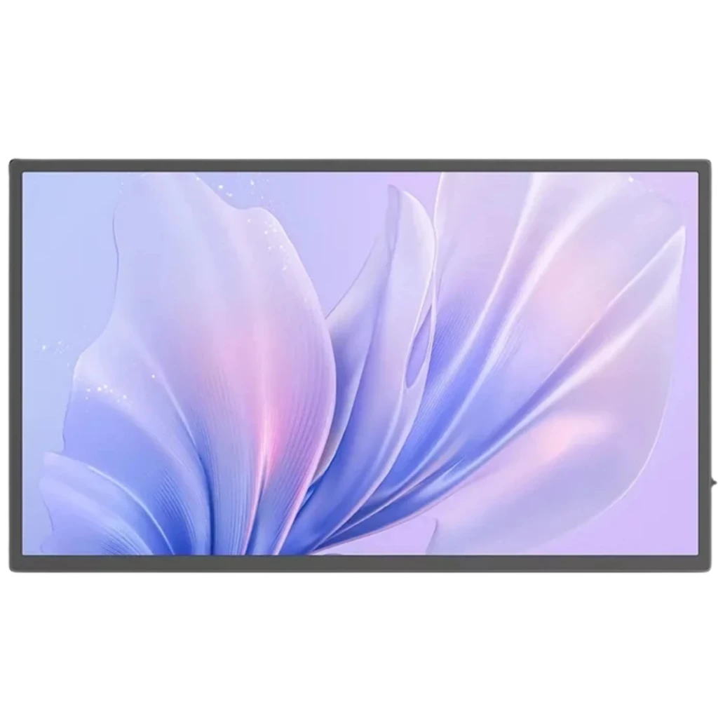Uperfect UMax21 Monitor 21,5" Full HD táctil con panel IPS, 120 Hz, biseles delgados y pantalla brillante con fondo floral en tonos lila y rosa