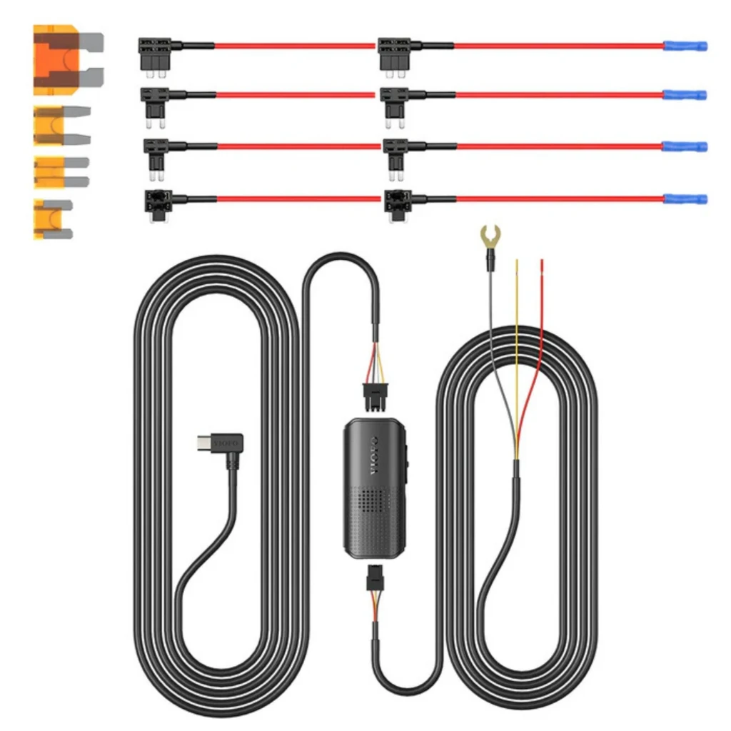 VIOFO HK6 Kit Cableado Permanente Type-C para A329S con cableado largo, fusibles mini y estándar, módulo de control y terminales para modo parking híbrido