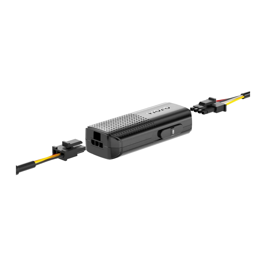 VIOFO HK6 kit de cableado permanente Type C para A329S, módulo compacto negro con rejilla ventilada, interruptor deslizante y conectores de cables tricolor