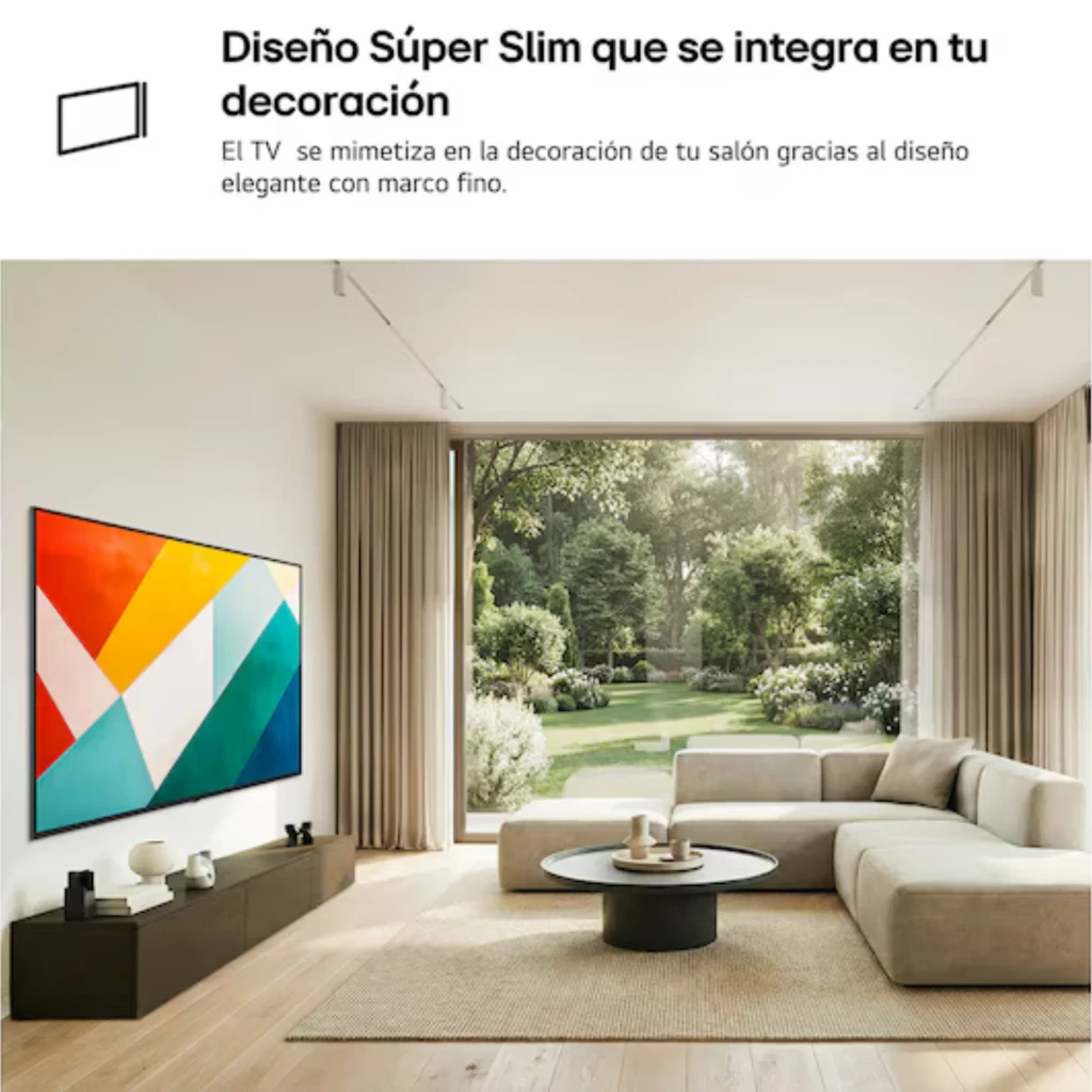 LG 50QNED86B6B Smart TV QNED MiniLED 50 pulgadas 4K α8 AI Gen3 en negro, pantalla grande con biseles finos integrada en sala moderna y luminosa