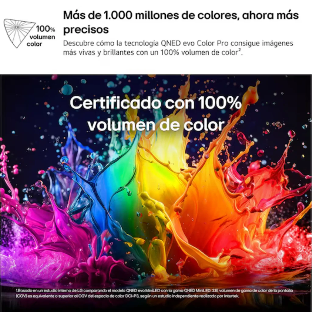 Pantalla LG 50QNED86B6B 50 pulgadas QNED MiniLED 4K con colores vibrantes, 100% volumen de color certificado y contraste preciso en negro elegante