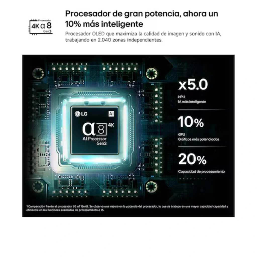 LG 50MRGB87B6B Smart TV 50 pouces 4K MiniLED RGB avec processeur Alpha 8 AI Gen3: IA x5, +10 % GPU et +20 % traitement pour images nettes et zones locales