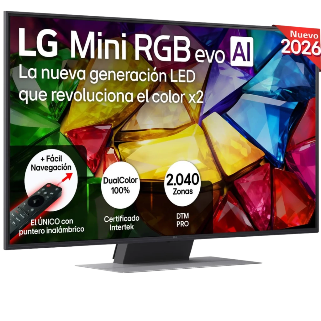 LG 50MRGB87B6B Smart TV 50 pouces 4K Mini RGB MiniLED, Alpha 8 AI Gen3, couleurs vives DualColor 100 %, 2 040 zones, DTM Pro, télécommande avec pointeur