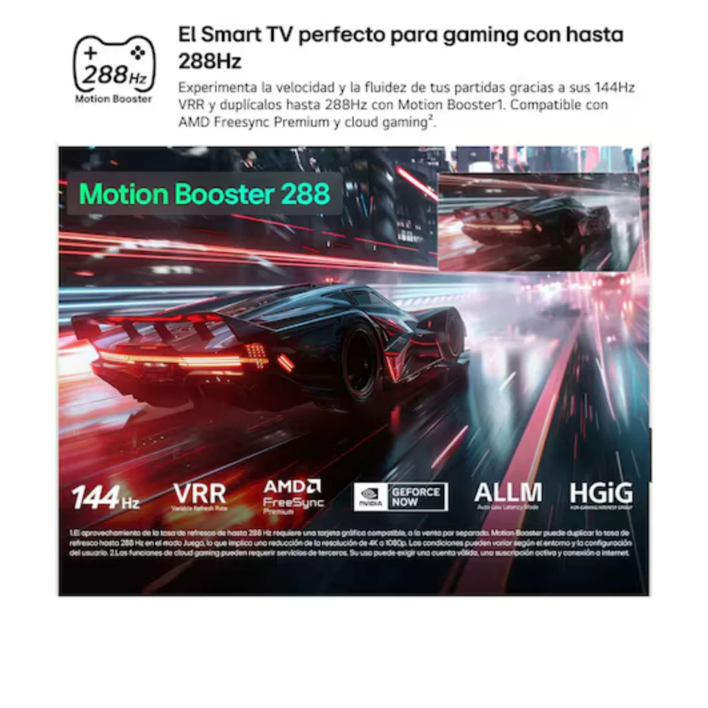 LG 50MRGB87B6B Smart TV 50 pouces 4K MiniLED Mini RGB, écran fluide jusqu’à 288 Hz, 144 Hz natif, VRR, ALLM, AMD FreeSync Premium, HGiG, Alpha 8 AI Gen3