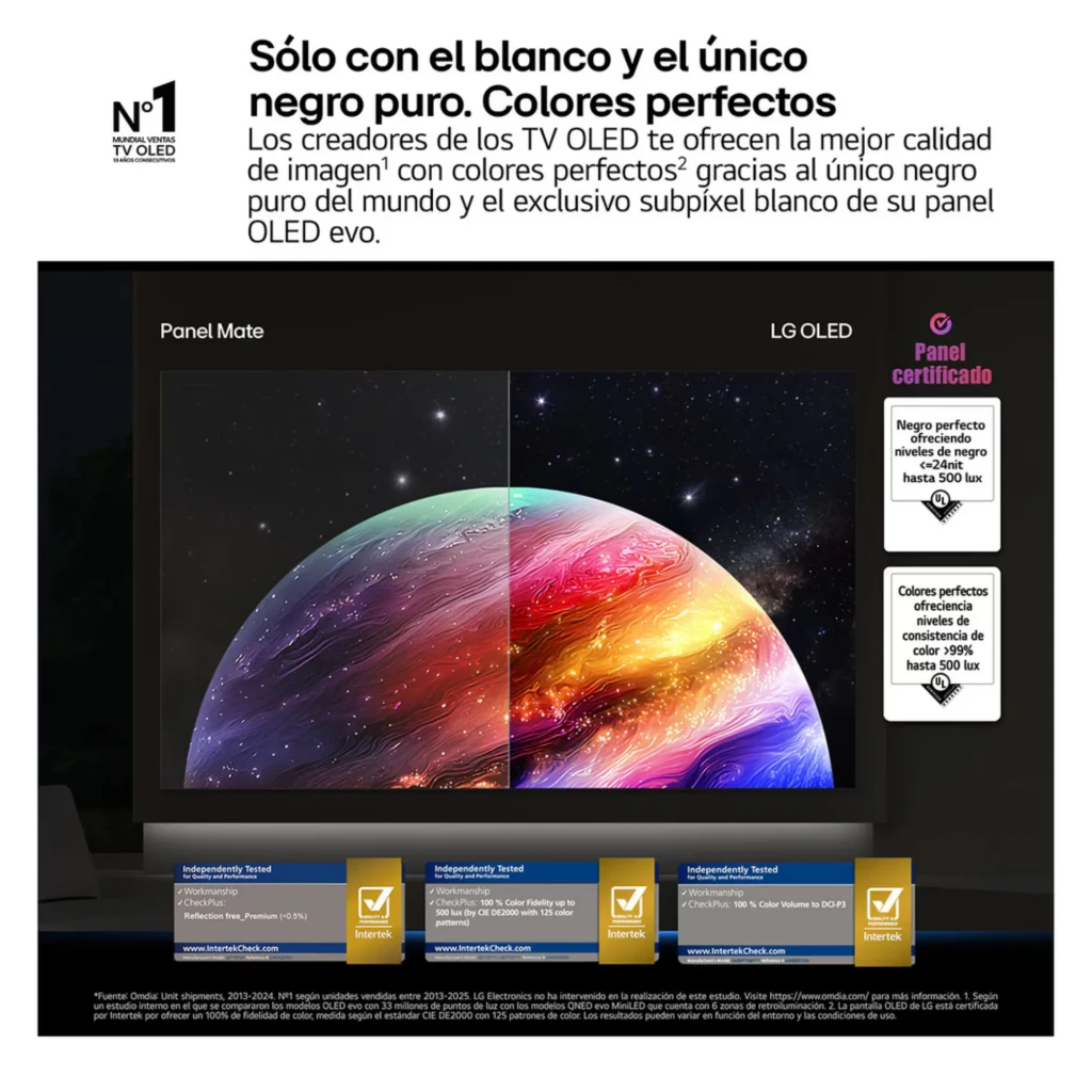 LG 48C64LA Smart TV OLED Evo 48" 4K α11 AI Gen3 con panel OLED evo: negros puros, blancos precisos y colores vibrantes en pantalla sin reflejos