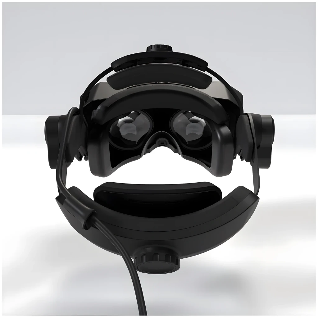 Pimax Crystal Super 57PPD Realidad Virtual PC con visor negro modular, lentes dobles visibles, diadema ajustable acolchada y auriculares integrados
