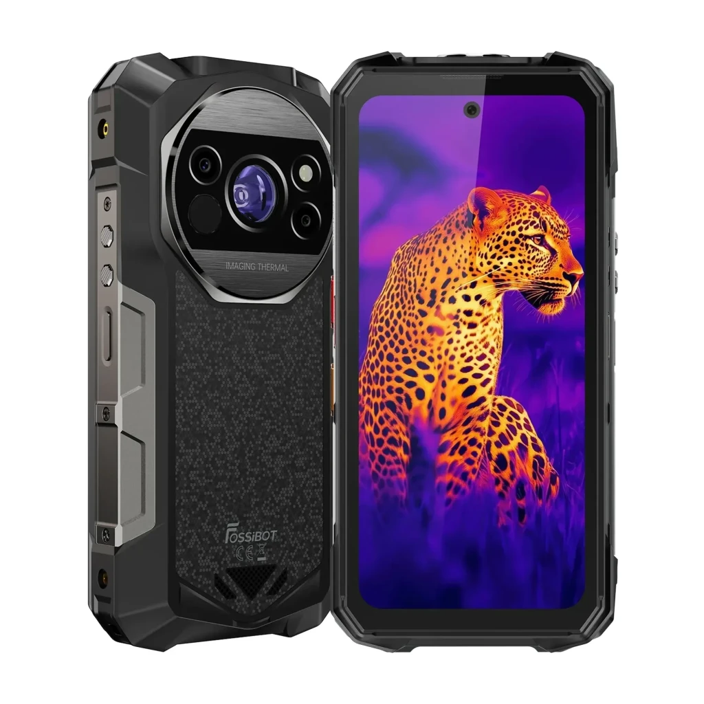 Fossibot F115 Ultra 5G negro, móvil rugerizado con gran módulo de cámara y visión térmica, pantalla brillante, bordes reforzados y batería 20000 mAh