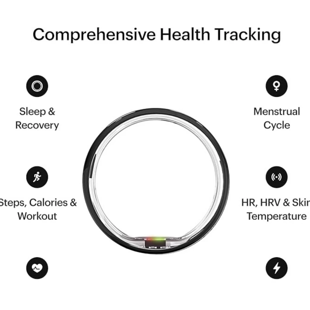Ultrahuman Ring Air Anillo Inteligente talla 10 en titanio Aster Black, diseño minimalista con sensores internos para HR, HRV, temperatura y seguimiento 10 ATM