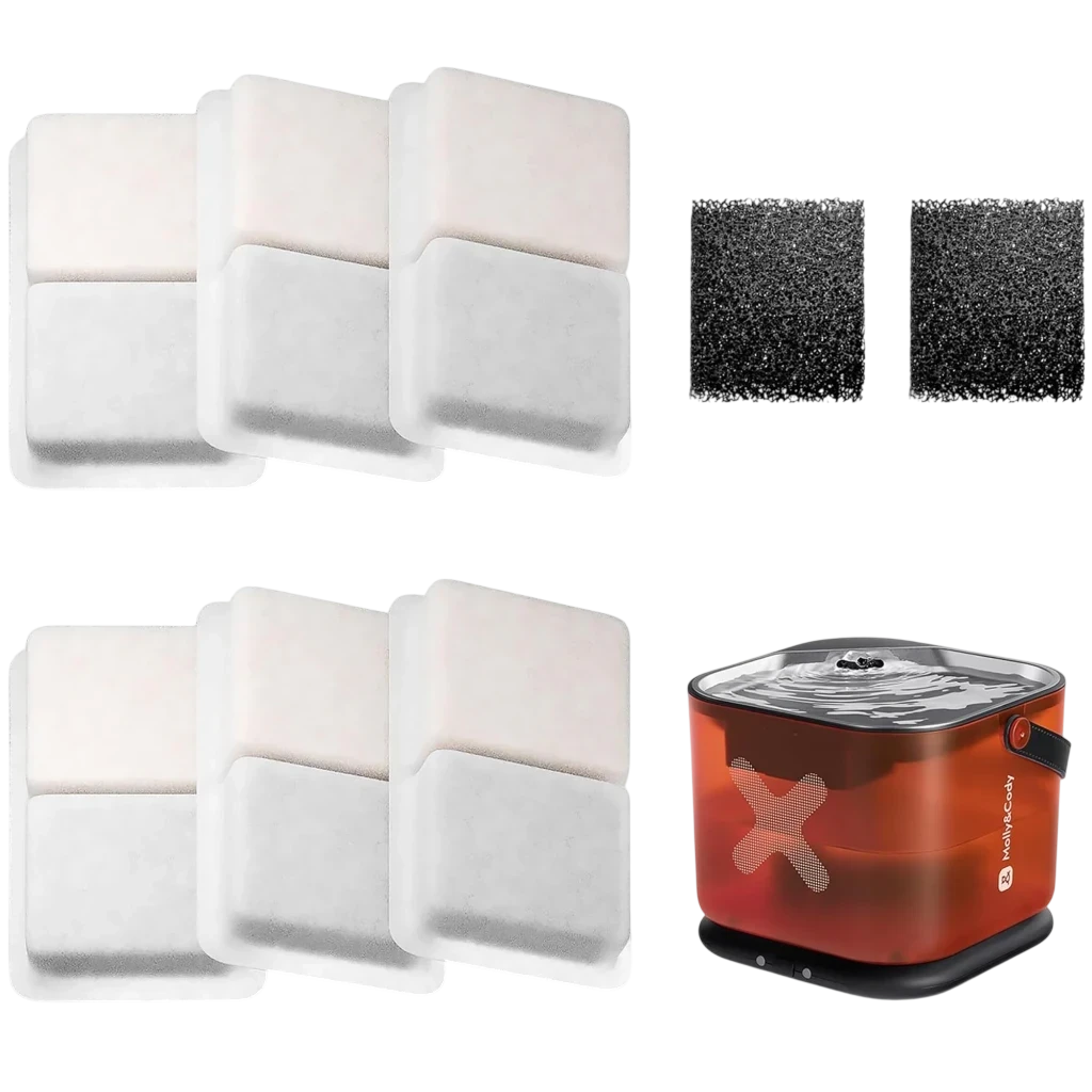 Filtros de recambio Molly & Cody RF-11: cartuchos rectangulares bicolor con triple filtración, incluye bloques de carbón y compatible con cubo filtrante