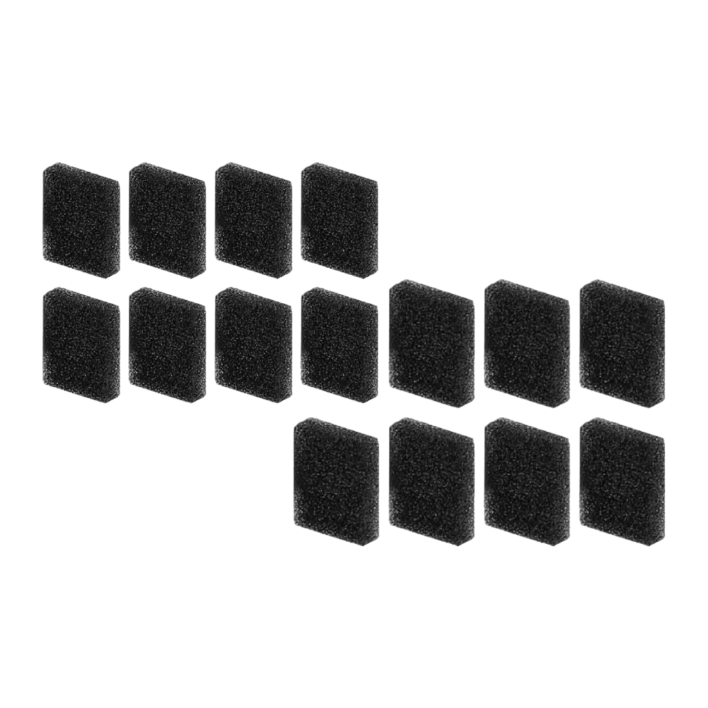 Filtros de repuesto Petkit Eversweet Carbón activo multicapa: 12 cartuchos negros rectangulares con textura porosa, diseño fino y uniforme, dispuestos en
