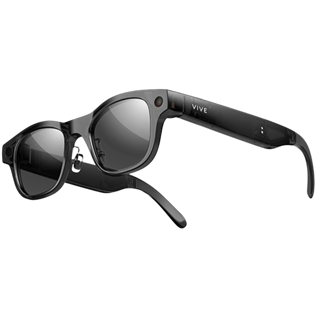HTC Vive Eagle AI Glasses HTC Negro 12MP Open-ear audio espacial; gafas negras con lentes oscuras, montura robusta, patillas gruesas y diseño ergonómico