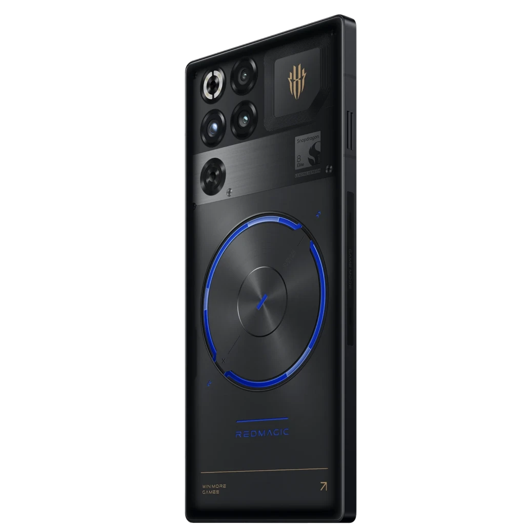 Smartphone gaming Nubia RedMagic 11S Pro 5G en color Nightfreeze con cámara trasera cuádruple, detalles LED azules, módulo circular y acabados negros premium