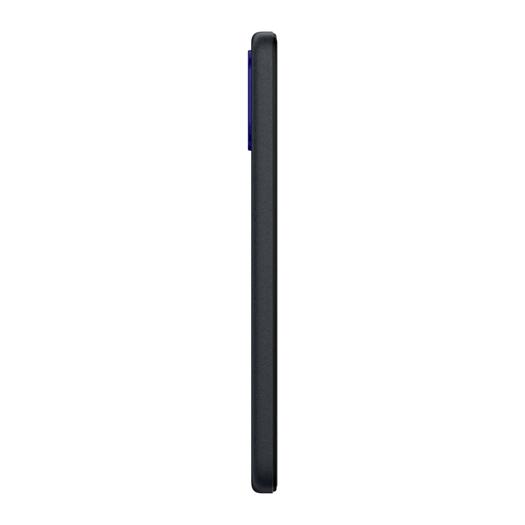 TCL K70 SE 4G 64GB Negro Indigo con perfil delgado, acabado mate antideslizante y módulo de cámara ligeramente sobresaliente en tono azul sutil